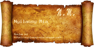 Nyilassy Mia névjegykártya